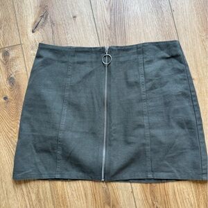 Harper Heritage Olive Green Zip Front Retro Mini Skirt - Sz XL